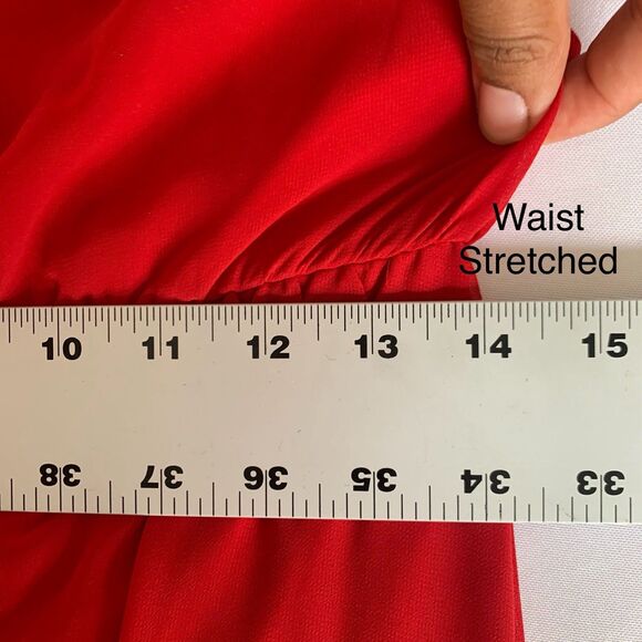 Sweet Storm Dress Maxi Women M Red Navy Colorblock Sleeveless Mod Bold Flowy - Picture 7 of 9